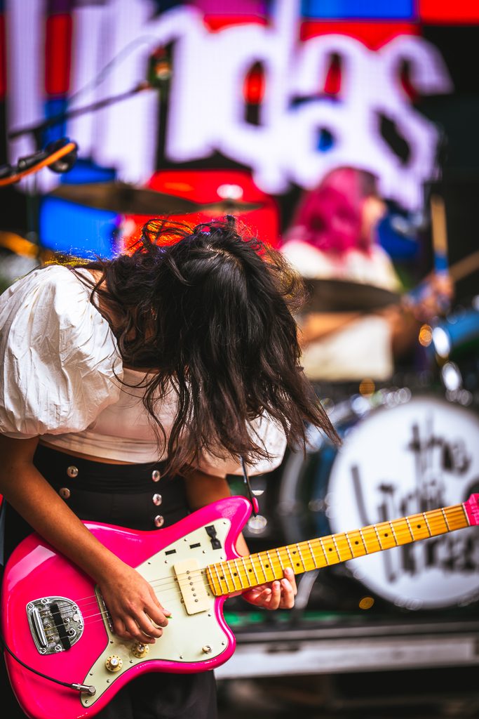 Linda Lindas performing at Power to the People