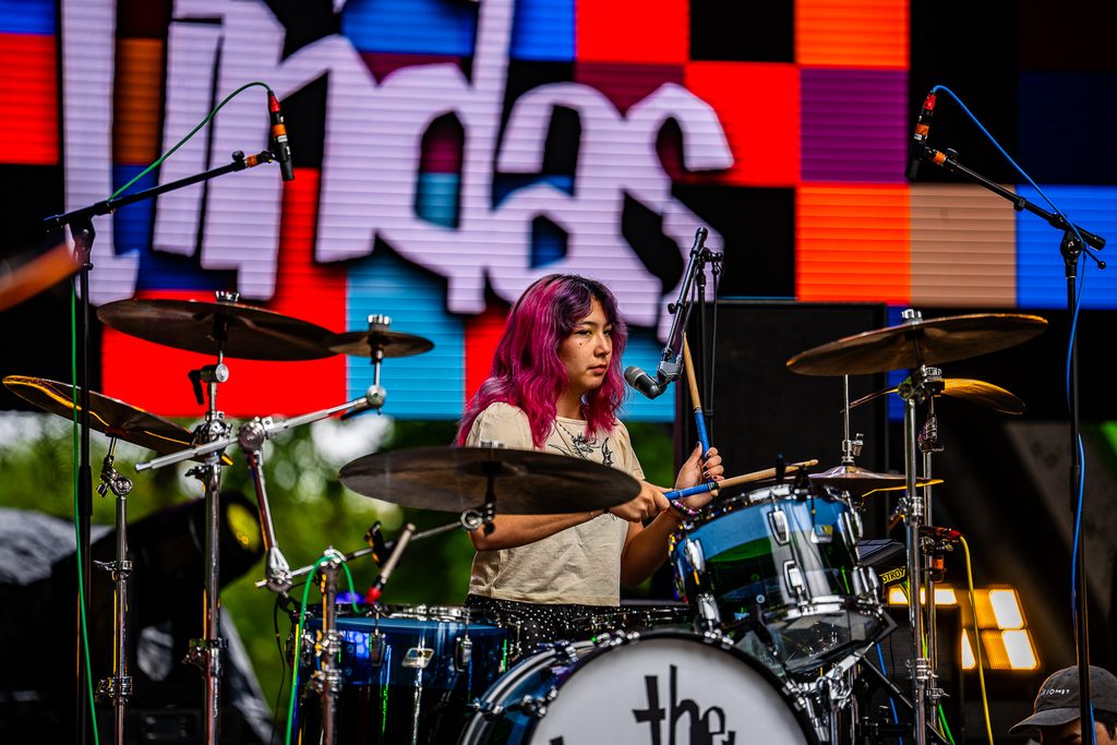 Linda Lindas performing at Power to the People